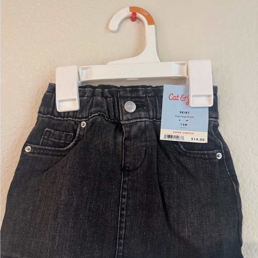 Cat & Jack Charcoal Denim Skirt